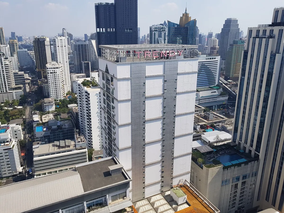 article image - Aerial view of a cityscape with tall buildings, featuring a prominently labeled building top in the foreground under a clear sky. Aerial view of a cityscape with tall buildings, featuring a prominently labeled building top in the foreground under a clear sky.
