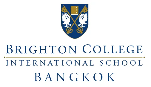 Brighton College International School Bangkok logo featuring two keys and swans on a shield.