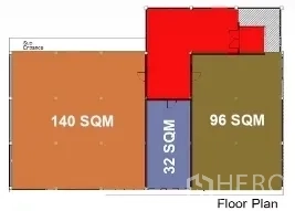 零售空间 出租在Pathum Wan, Bangkok - 平面图展示靠近Phloen Chit轻轨的96平米商铺布局。