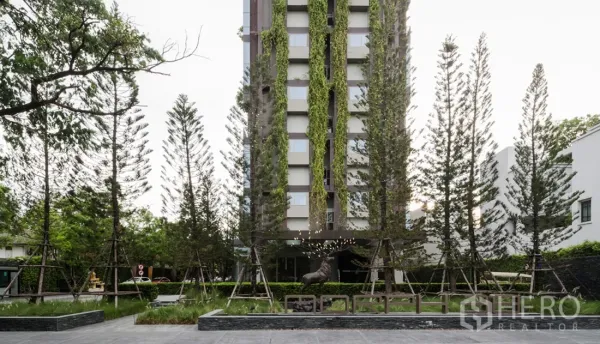 คอนโด ให้เช่าในKhlong Toei, Bangkok - ทางเข้าโครงการคอนโดฯ พร้อมสวนภูมิทัศน์และต้นไม้สูงในคลองเตย