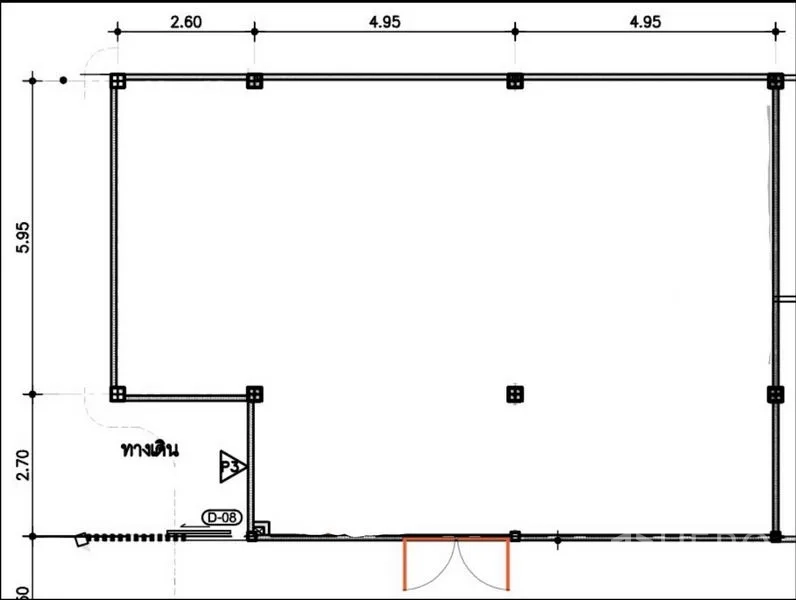 办公空间 出租在Chatuchak, Bangkok - 101㎡办公室户型平面图，曼谷乍都乍。