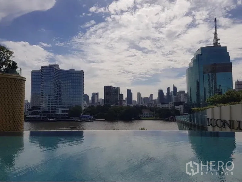 คอนโด ให้เช่าในKhlong San, Bangkok - สระว่ายน้ำอินฟินิตี้วิวเมืองและแม่น้ำเจ้าพระยา