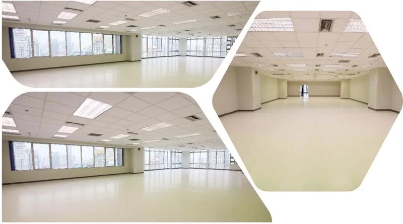 Office Space for rent in Bang Rak, Bangkok - Bright open-plan office with large windows, skyline views and grid ceiling lighting.
