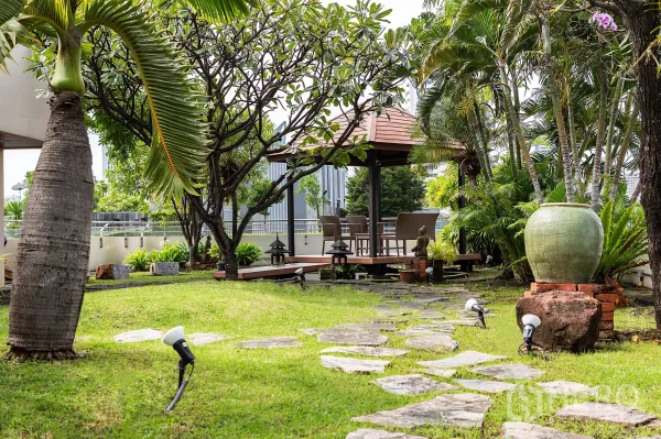 อพาร์ทเมนท์ ให้เช่าในRatchathewi, Bangkok - สวนดาดฟ้าที่มีศาลานั่งเล่น พืชทรอปิคัล และวิวเมือง ย่านอโศก