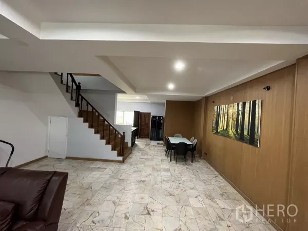 Home Office for rent - Dining zone and wide open living space with recessed ceiling lights