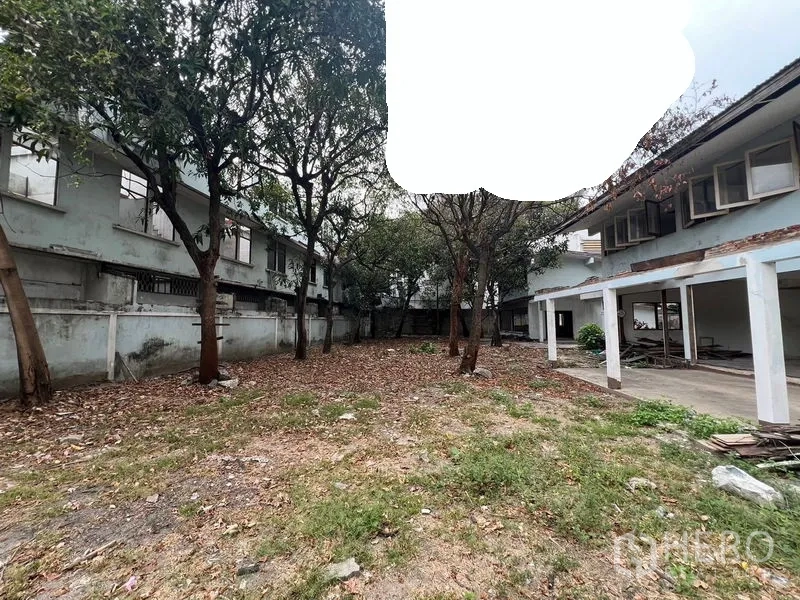 ที่ดิน ให้เช่าในWatthana, Bangkok - พื้นที่โล่งกึ่งกลางระหว่างอาคารเก่า ใบไม้โปรยทั่วพื้น