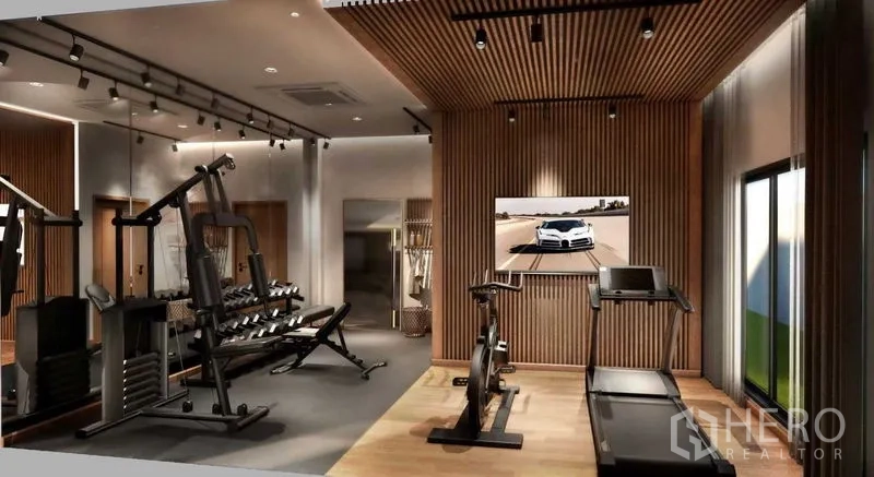 Detached House for sale in Prawet, Bangkok - Outdoor lounge pavilion with cushioned seating beneath a flat roof beside the garden.