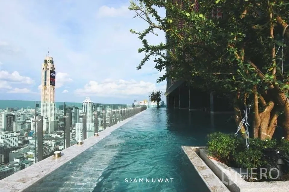 คอนโด for rent in Ratchathewi, Bangkok - สระอินฟินิตี้ดาดฟ้ามองเห็นสกายไลน์กรุงเทพฯ พร้อมราวกระจก