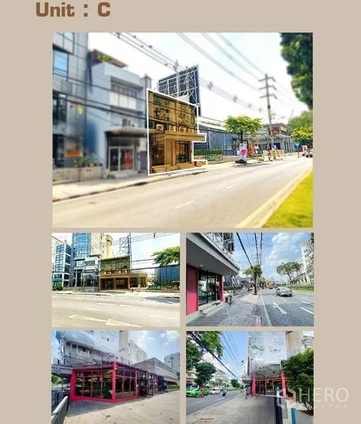 零售空间 出租在Khlong Toei, Bangkok - 空堤区主干道上的玻璃临街零售单位外观。