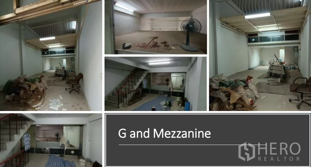 店屋 出租在Bang Rak, Bangkok - 一层带夹层的营业空间，层高较高，现场有整修材料。