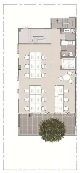 สำนักงานที่บ้าน ขายในSuan Luang, Bangkok - ผังชั้นสอง โอเพ่นออฟฟิศ มีแพนทรีและระเบียง