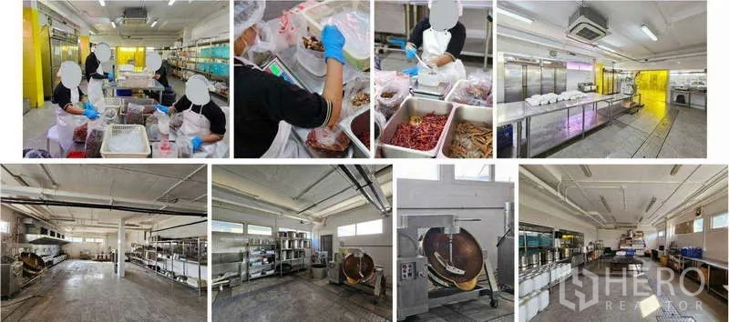 สำนักงาน ให้เช่าหรือขายในWatthana, Bangkok - พื้นที่เตรียมอาหารขนาดใหญ่พร้อมระบบระบายอากาศ ชั้นวาง และกะทะอุตสาหกรรม