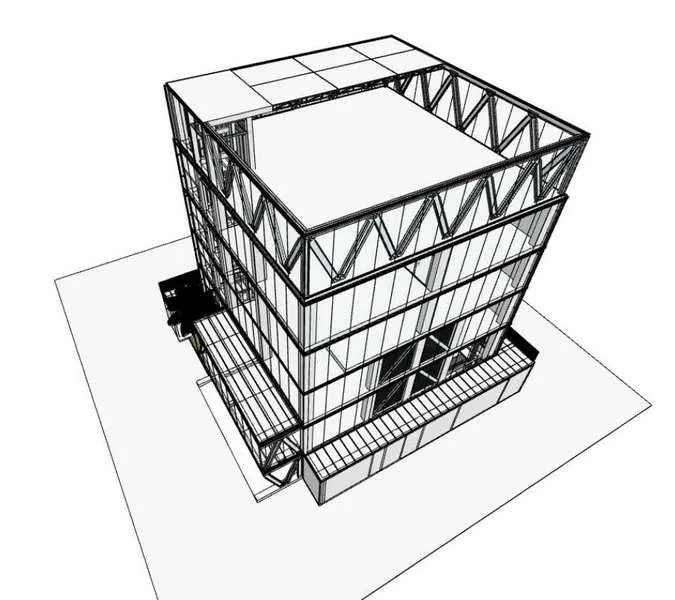 办公空间 出租或出售在Suan Luang, Bangkok - 鸟瞰效果图：方形玻璃办公楼及周边桁架框。