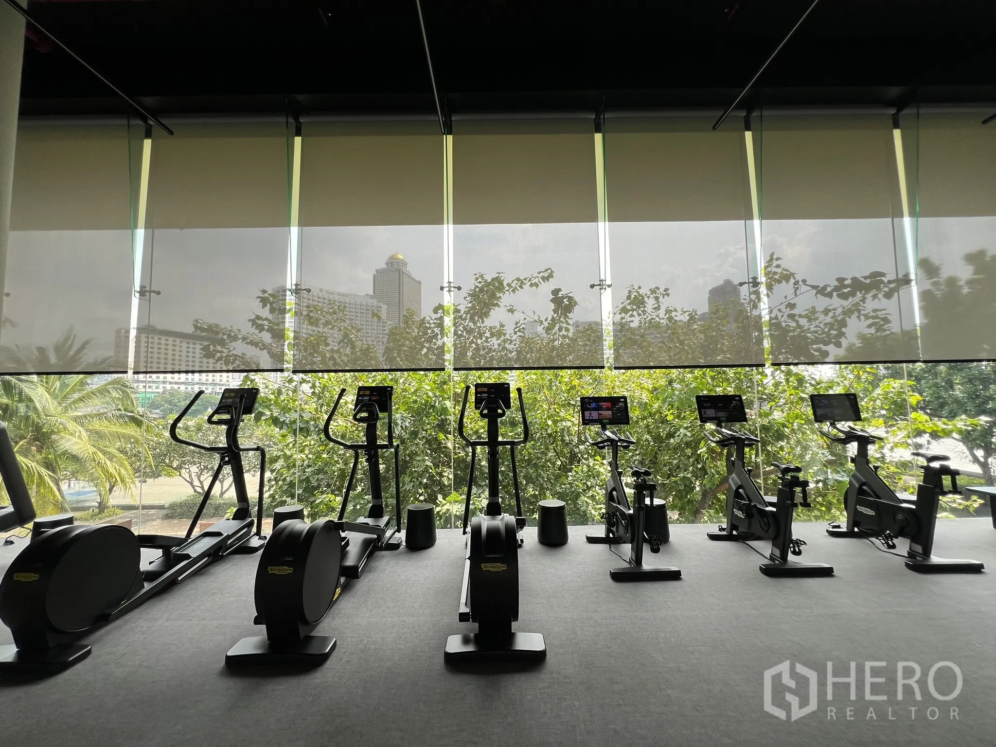 คอนโด ขายในKhlong San, Bangkok - ฟิตเนสพร้อมเครื่องคาร์ดิโอ มองวิวต้นไม้และเมือง