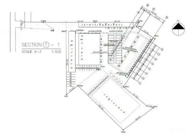 คลังสินค้า ให้เช่าในWatthana, Bangkok - แบบแปลนพื้นที่โกดัง แสดงผังทางเข้า ทางจอด และการจัดวางอาคาร