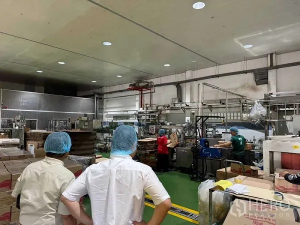 工厂 出售在Samut Prakan - 洁净制造车间全景，不锈钢设备与保温天花板。