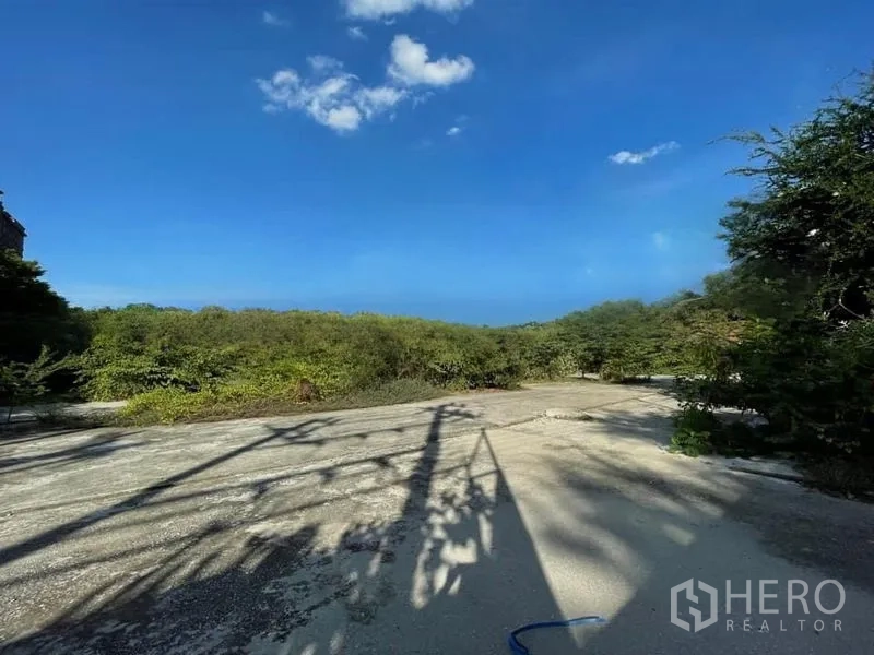 ที่ดิน ให้เช่าในPhra Khanong, Bangkok - แปลงที่ดินเรียบ พื้นฮาร์ดสแตนด์ เงาแนวสายไฟและพุ่มไม้รอบด้าน ในย่านพระโขนง