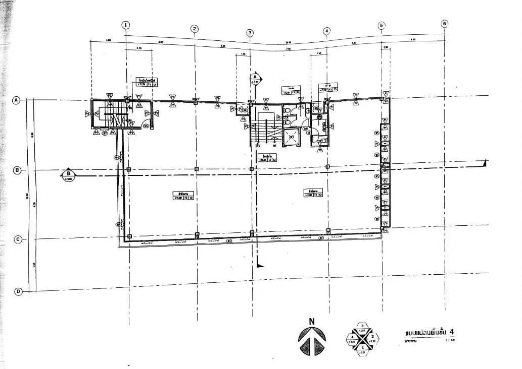 Office Space for rent in Lat Phrao, Bangkok - Full building floor plan layout with rooms and circulation marked.