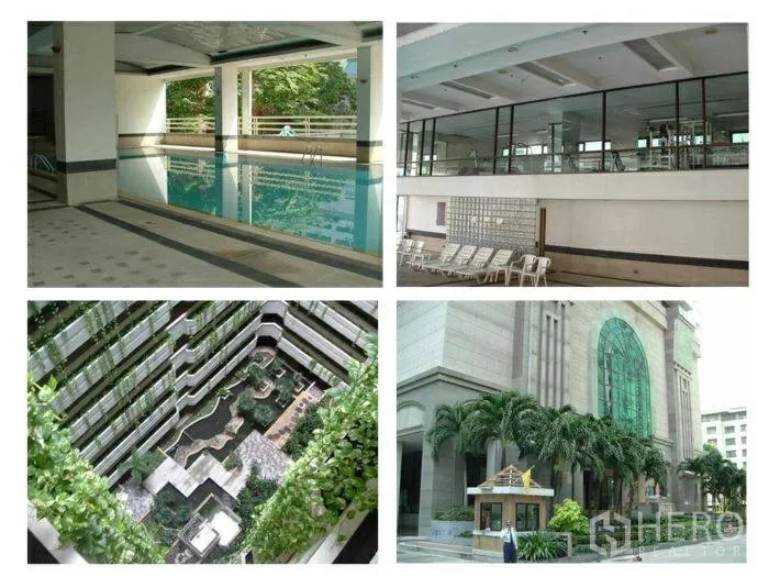 คอนโด ให้เช่าในPathum Wan, Bangkok - สิ่งอำนวยความสะดวกคอนโด สระว่ายน้ำในร่ม ฟิตเนส สวนกลางอาคาร และทางเข้าอาคารหรู