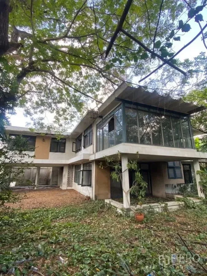 บ้าน ให้เช่าในBang Na, Bangkok - บ้านเดี่ยวสองชั้นย่านบางนาพร้อมห้องกระจกชั้นบนและสวนร่มรื่นใต้ต้นไม้ใหญ่